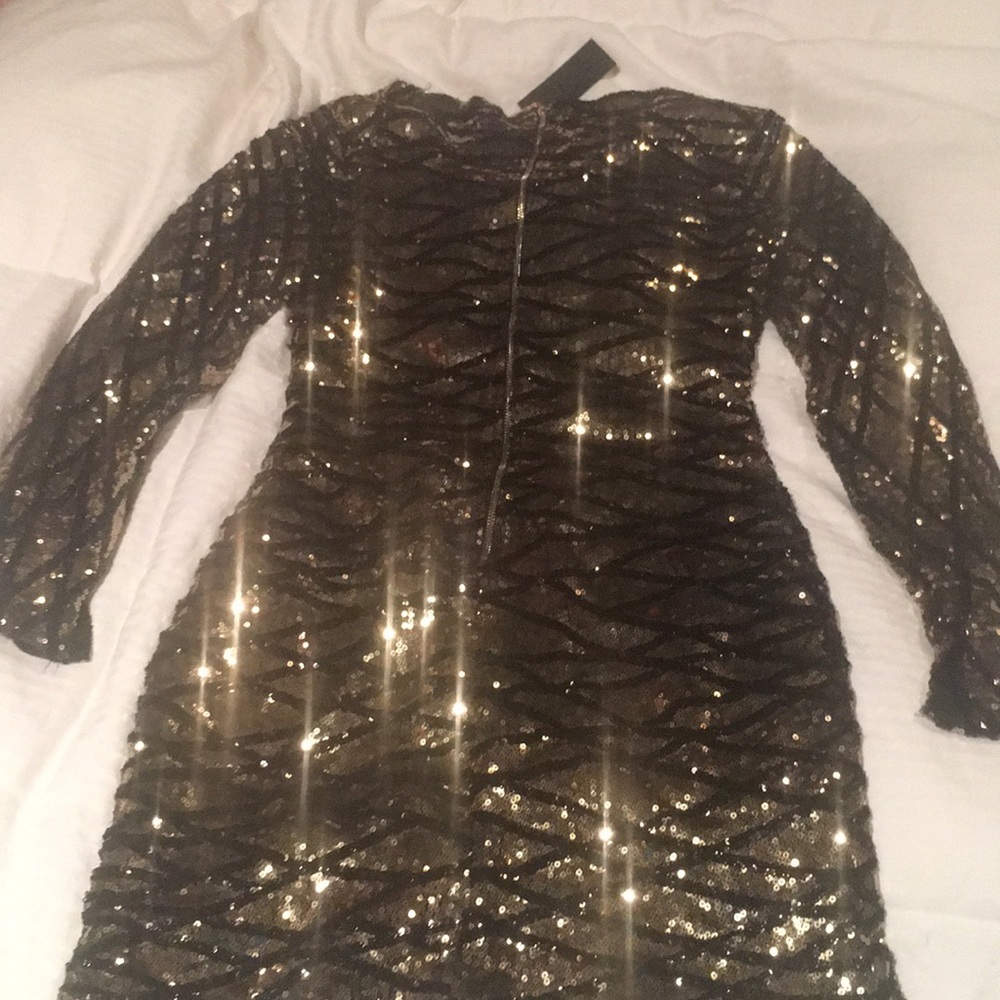 Gorgeous black and gold sequined dress